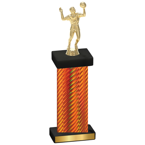 Single Orange Carbon Fiber Volleyball Trophy