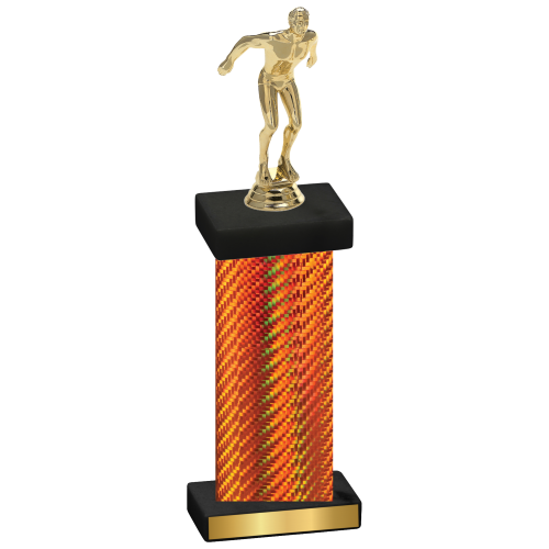 Single Orange Carbon Fiber Swimming Trophy