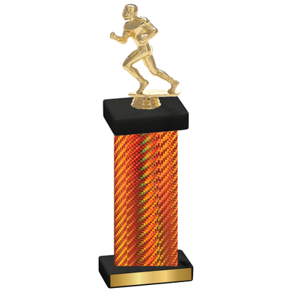 Single Orange Carbon Fiber Football Trophy