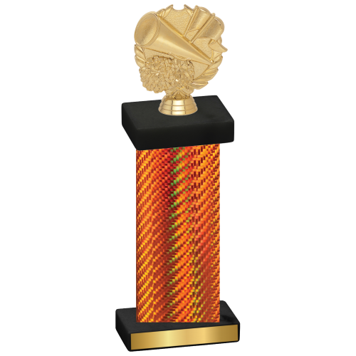 Single Orange Carbon Fiber Cheerleading Trophy