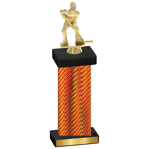 Single Orange Carbon Fiber Hockey Trophy