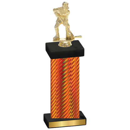 Single Orange Carbon Fiber Hockey Trophy