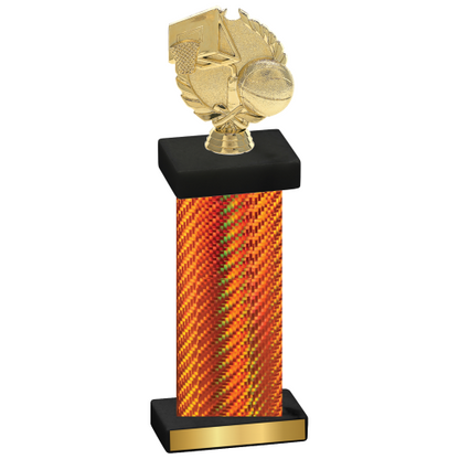 Single Orange Carbon Fiber Basketball Trophy