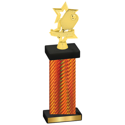 Single Orange Carbon Fiber Pickleball Trophy