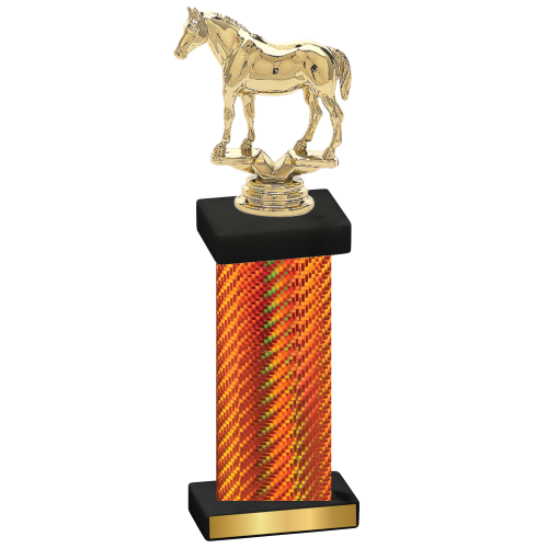 Single Orange Carbon Fiber Horses Trophy