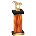 Single Orange Carbon Fiber Horses Trophy