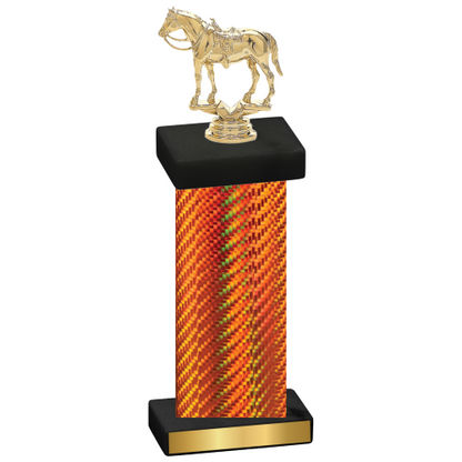 Single Orange Carbon Fiber Horses Trophy