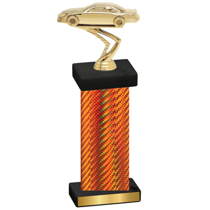 Single Orange Carbon Fiber Cars Trophy