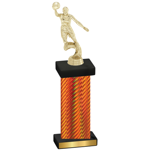 Single Orange Carbon Fiber Basketball Trophy