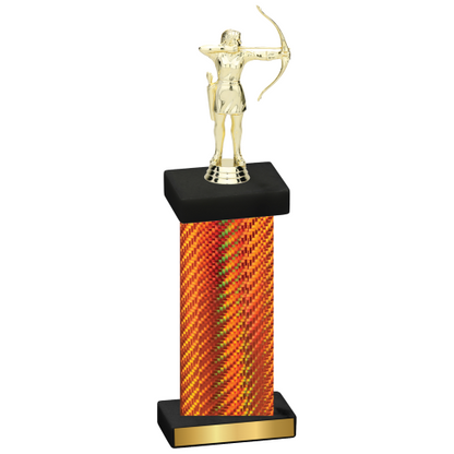 Single Orange Carbon Fiber Archery Trophy