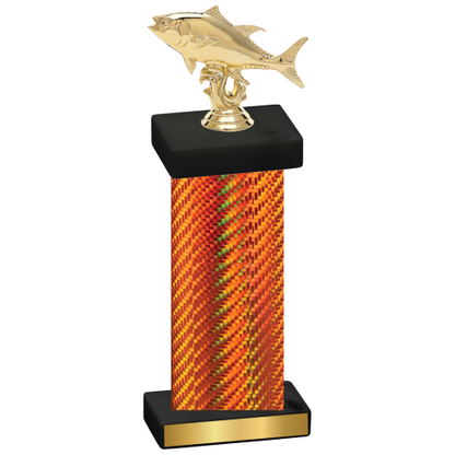 Single Orange Carbon Fiber Fishing Trophy