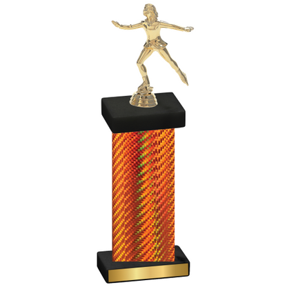 Single Orange Carbon Fiber Skater Trophy