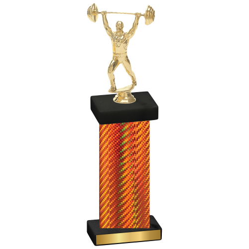 Single Orange Carbon Fiber Weights Trophy