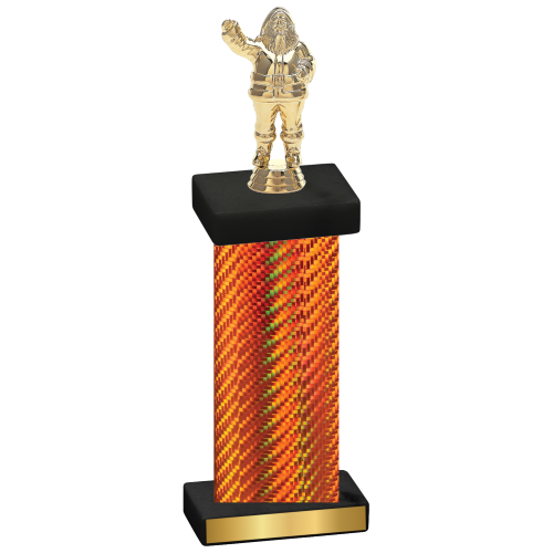 Single Orange Carbon Fiber Holiday Trophy