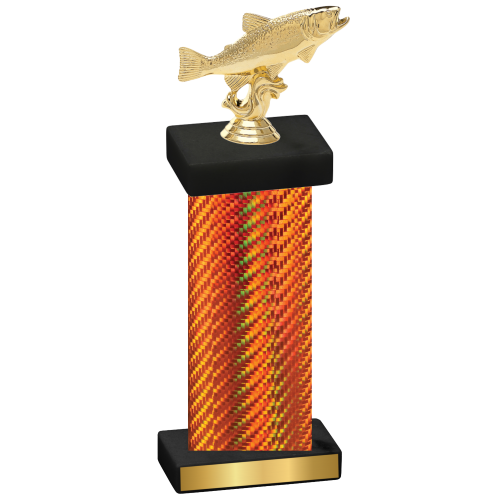 Single Orange Carbon Fiber Fishing Trophy