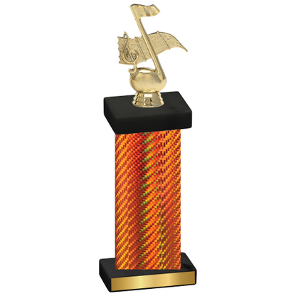 Single Orange Carbon Fiber Music Trophy