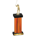 Single Orange Carbon Fiber Golf Trophy