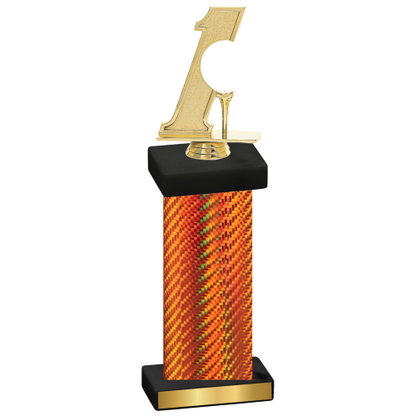 Single Orange Carbon Fiber Golf Trophy