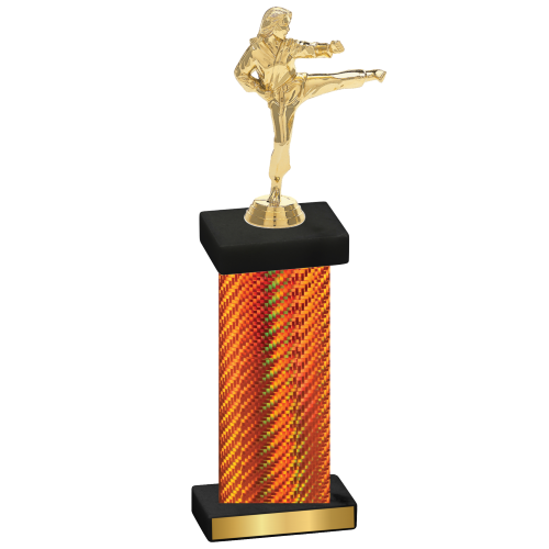 Single Orange Carbon Fiber Karate Trophy