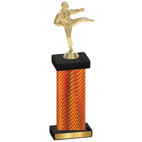 Single Orange Carbon Fiber Karate Trophy