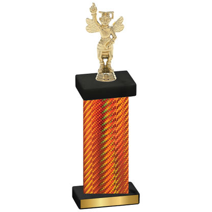 Single Orange Carbon Fiber Academics Trophy