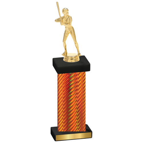 Single Orange Carbon Fiber Softball Trophy