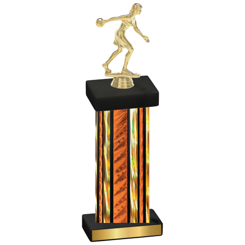 Single Orange Glacier Bowling Trophy