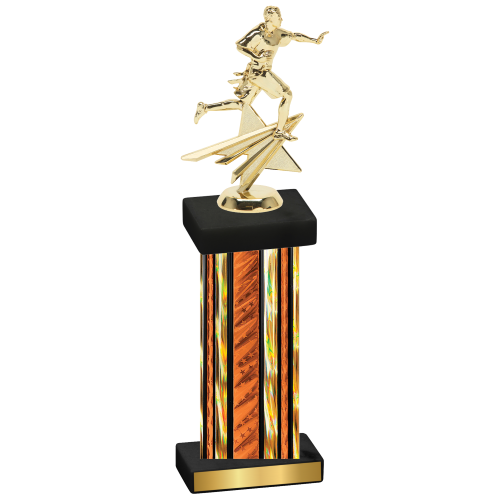 Single Orange Glacier Flag Football Trophy