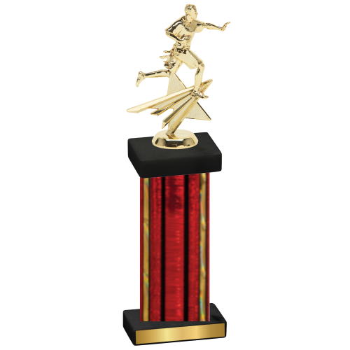 Single Red Glacier Flag Football Trophy