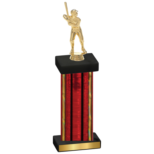 Single Red Glacier Baseball Trophy