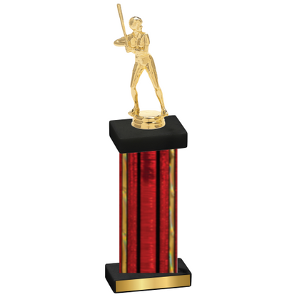 Single Red Glacier Softball Trophy