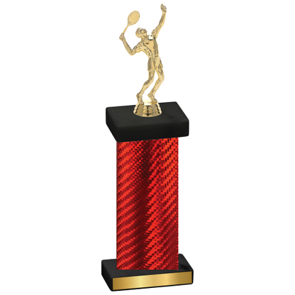 Single Red Carbon Fiber Tennis Trophy