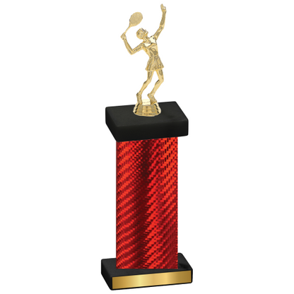 Single Red Carbon Fiber Tennis Trophy