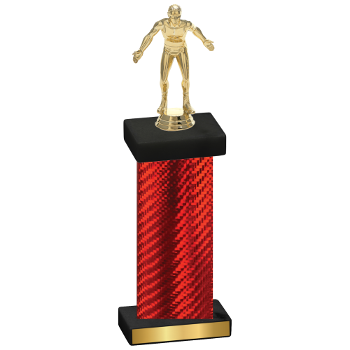 Single Red Carbon Fiber Wrestling Trophy