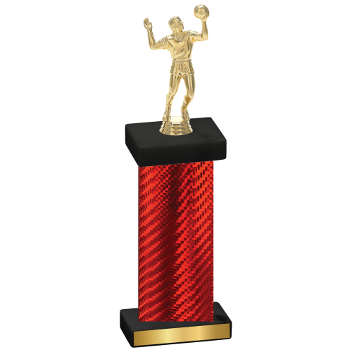 Single Red Carbon Fiber Volleyball Trophy