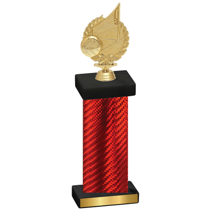 Single Red Carbon Fiber Volleyball Trophy