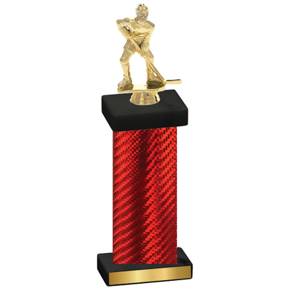 Single Red Carbon Fiber Hockey Trophy