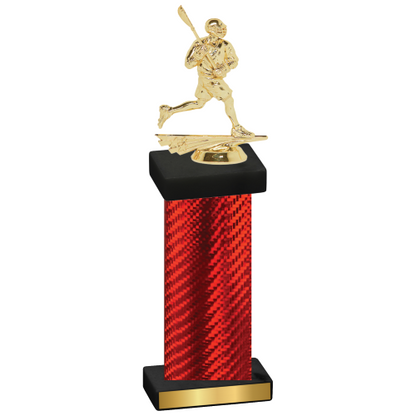 Single Red Carbon Fiber Lacrosse Trophy