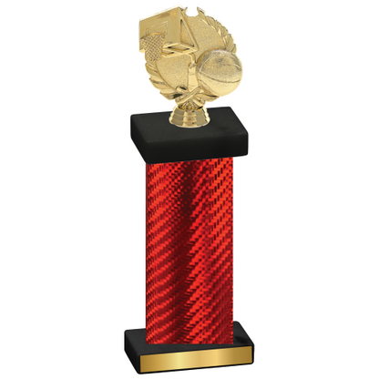 Single Red Carbon Fiber Basketball Trophy