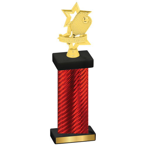 Single Red Carbon Fiber Pickleball Trophy