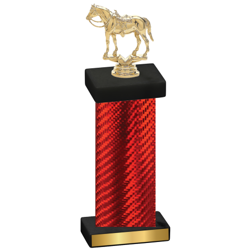 Single Red Carbon Fiber Horses Trophy