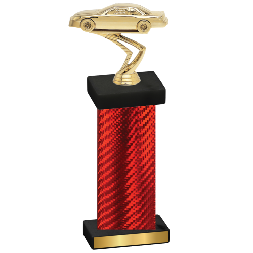 Single Red Carbon Fiber Cars Trophy