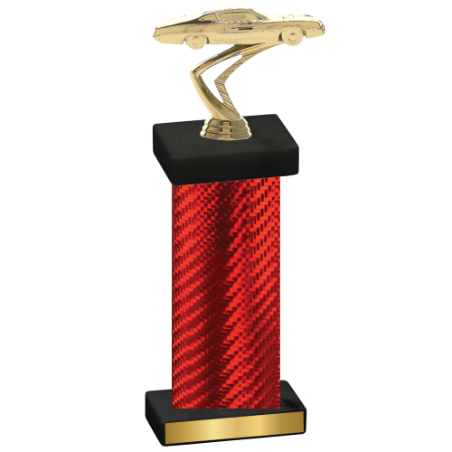 Single Red Carbon Fiber Cars Trophy