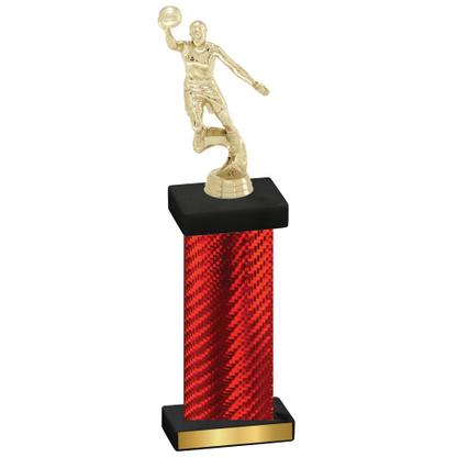 Single Red Carbon Fiber Basketball Trophy