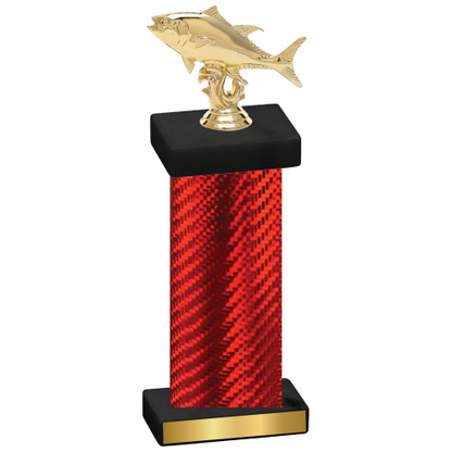 Single Red Carbon Fiber Fishing Trophy