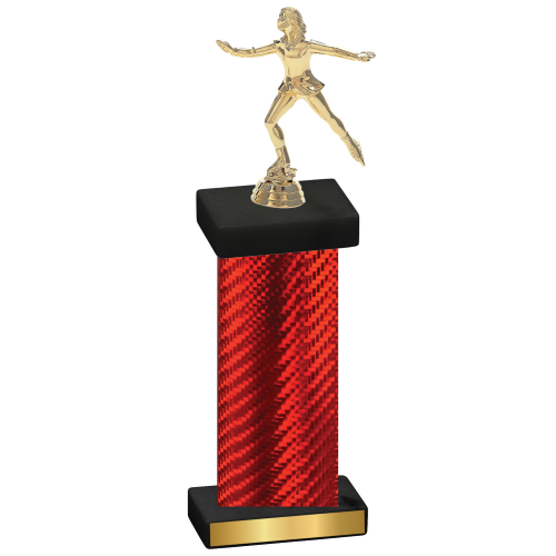 Single Red Carbon Fiber Skater Trophy