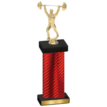 Single Red Carbon Fiber Weights Trophy