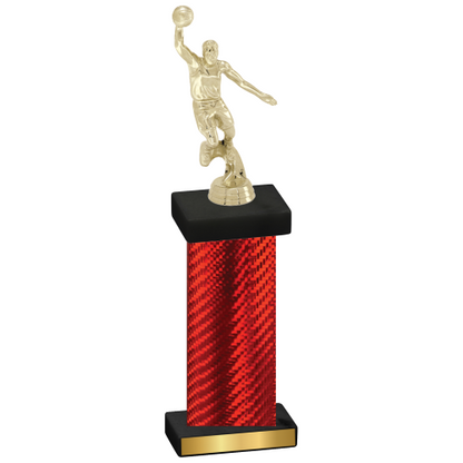 Single Red Carbon Fiber Basketball Trophy