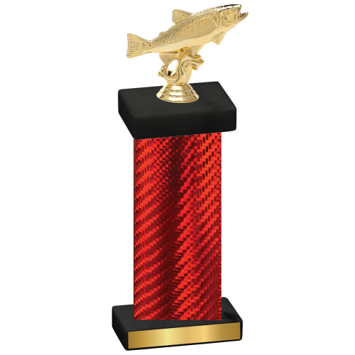 Single Red Carbon Fiber Fishing Trophy