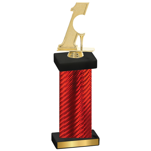 Single Red Carbon Fiber Golf Trophy